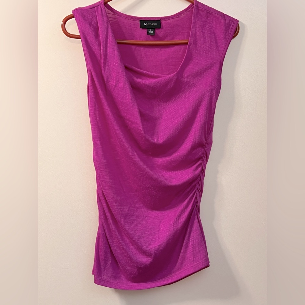 AB Studio Pink Ruched Tank Top